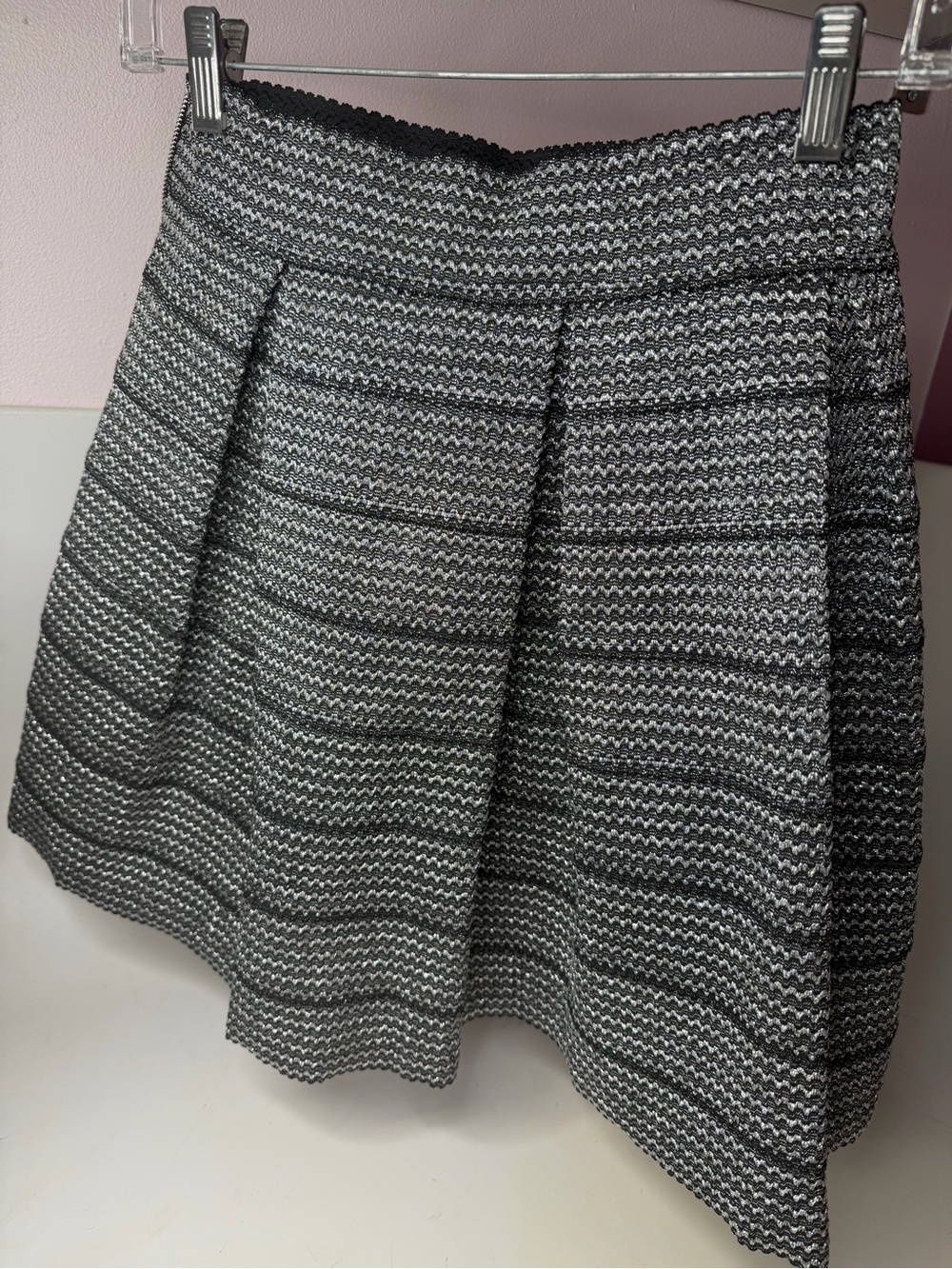 Ginger G Black & Gray Textured Circle Skirt